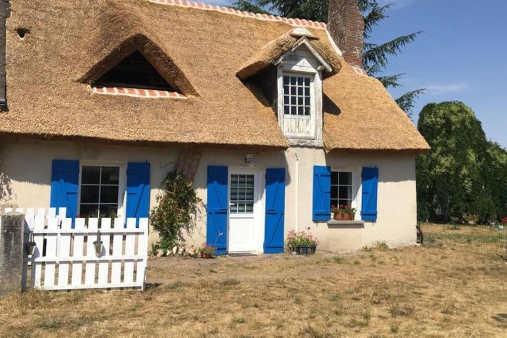 Chaumiere Avec Sa Toiture Recouverte De Chaume !!! Donnemain-Saint-Mames Exterior foto
